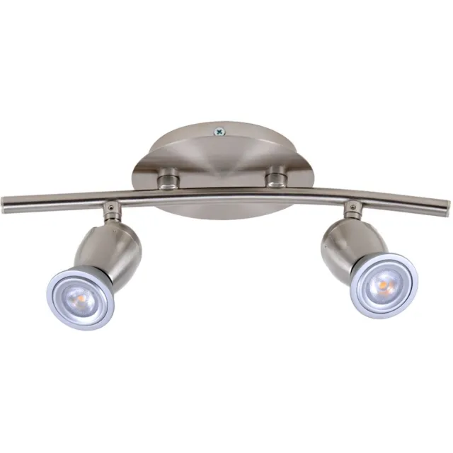 Philips LED-plafondlamp, woonkamerlamp, draaibaar, zilver-chroom, L 32,6 cm