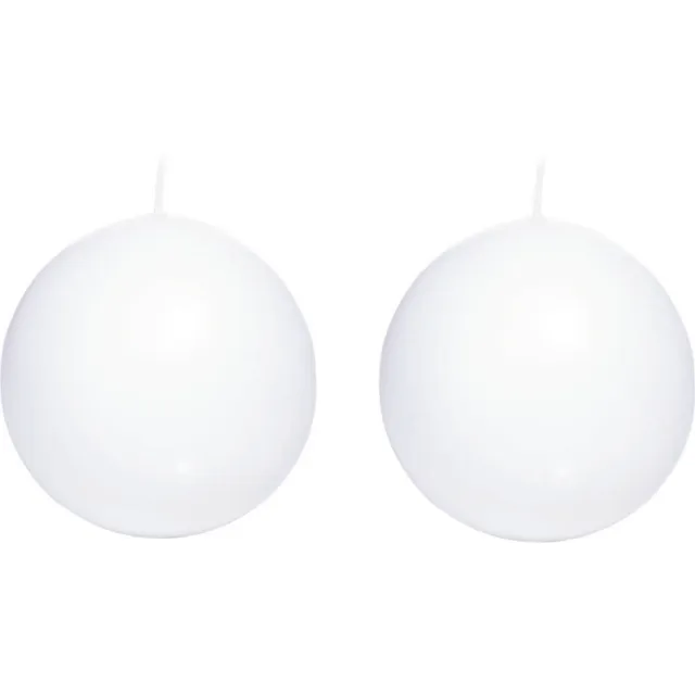 Trend Candles Bolkaars glad - 2x - wit - 7 cm - 16 branduren - ronde kaarsen