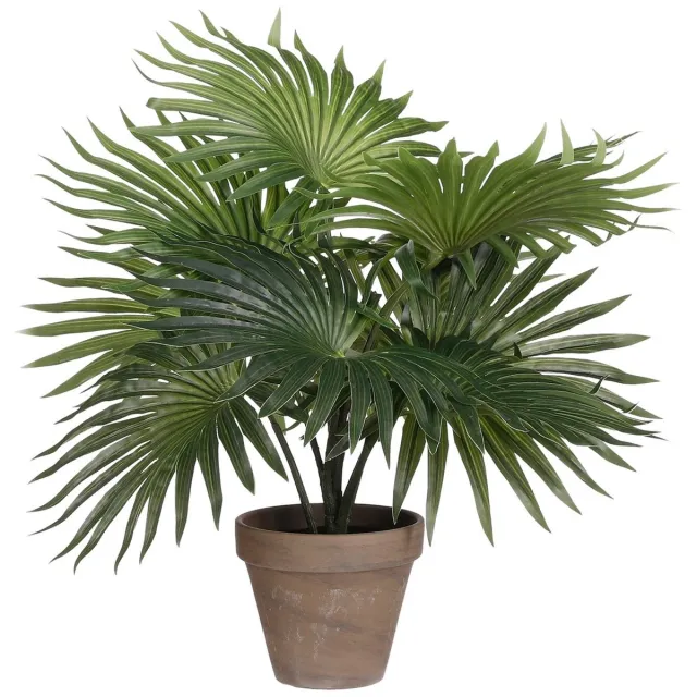 Mica Decorations Palm Kunstplant in Bloempot Stan - H40 x Ø35 cm - Groen