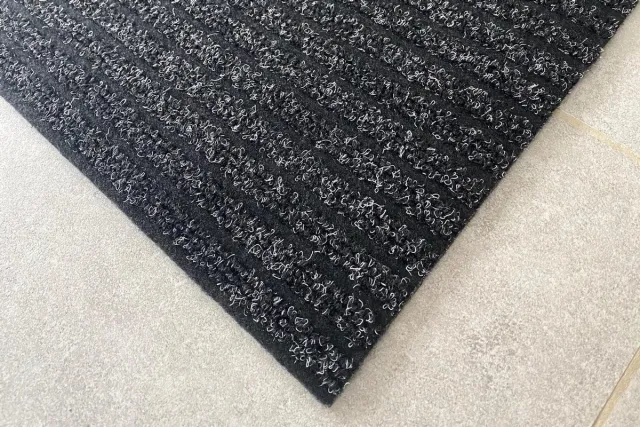 JYG Keukenloper tapijtloper STRIPE - 50x1300 cm - anti-slip - antraciet - JYG