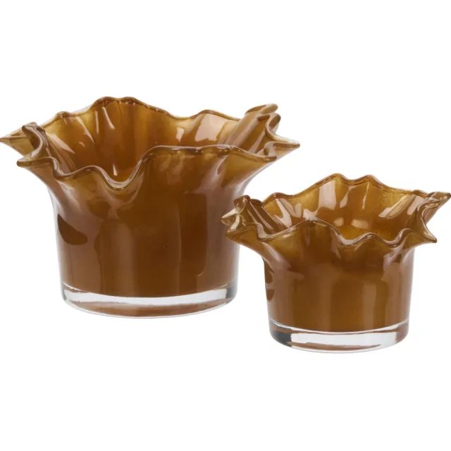 Madam Stoltz waxinelichthouder (set van 2) Bruin