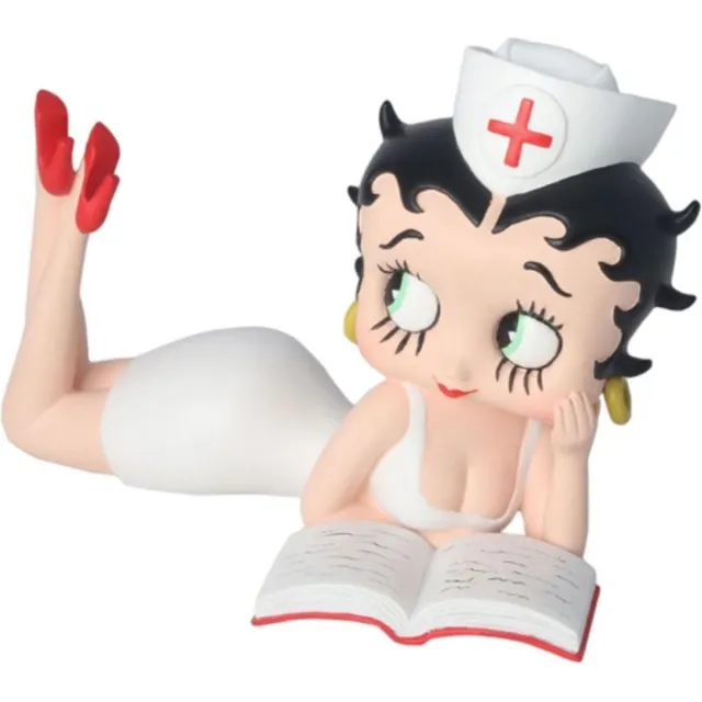 Betty Boop Liggende Zuster Beeldje 19cm wit