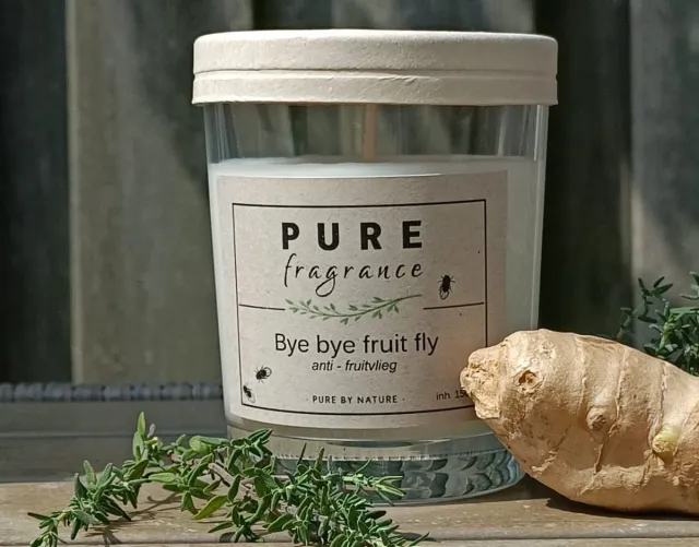 Pure Fragrance Geurkaars in glas - Bye bye fruit fly - anti fruit vlieg wit
