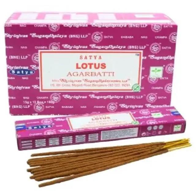 Satya Lotus wierookstokjes - 12 doosjes van 15 gram Multicolor