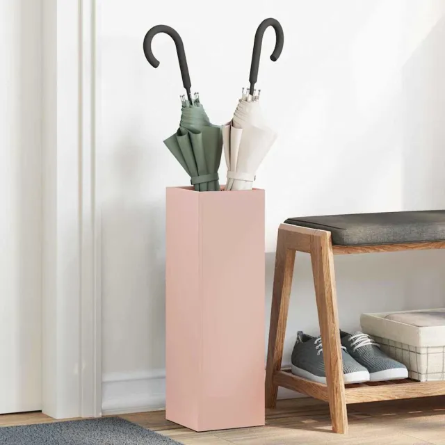 vidaXL Regen paraplu standaard Roze 15,5 x 15,5 x 49 cm Staal
