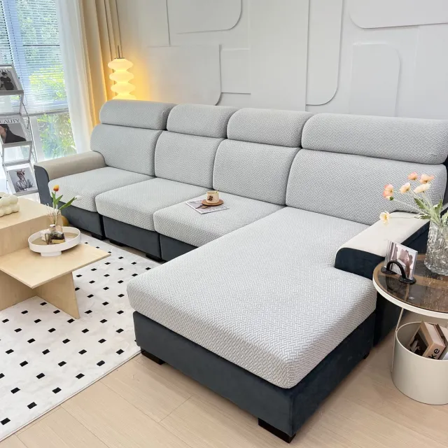 FancySofas Bankhoes Classic - Rugkussenhoes (M) - Machinewasbaar & Stretchy - Bankhoezen voor Hoekbank - Hondendeken bank - Hondenkleed - Bankbeschermer - Zetelhoes - Zetelovertrek - Sofa Cover - 30 Dagen Risicoloos Uitproberen - Silver Grey Classic - Silver Grey