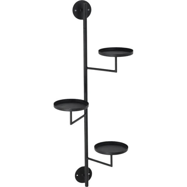 LOFT42 Shine Wandkandelaar - 3 schotels - Metaal - Mat Zwart - 81x32x21,5
