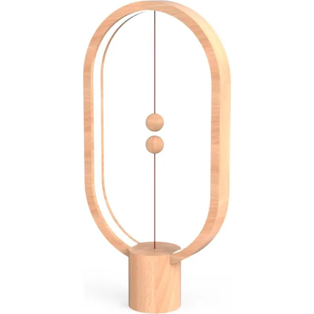DesignNest B8TA - DesignNest Heng Balance Lamp – Bureaulamp led - Ovaal - Hoogte 40 cm - Hout - Kunststof