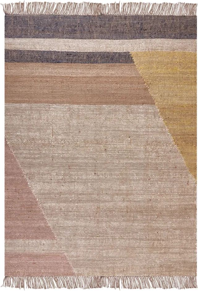 Beliani SAMLAR - Jute vloerkleed - Mosterdgeel - Jute Bruin