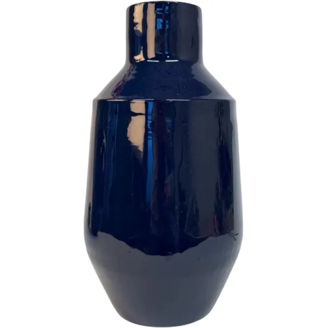 Winq Vaas Essence 19x34cm Blauw-Vaas voor Kunstbloemen-Hoge Vaas-Metalen Vaas
