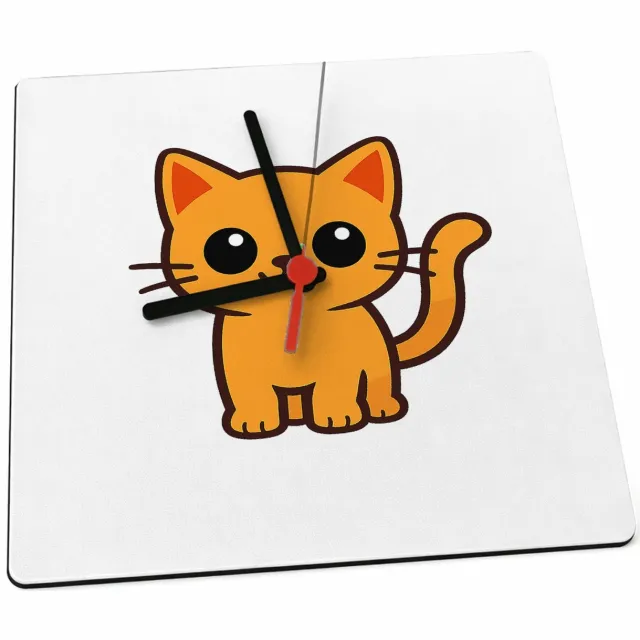 Mr Cadeautjes Klok 19 x 19 - design Een vrolijke, minimalistische dierfiguur met een heldere con | cadeau Wit