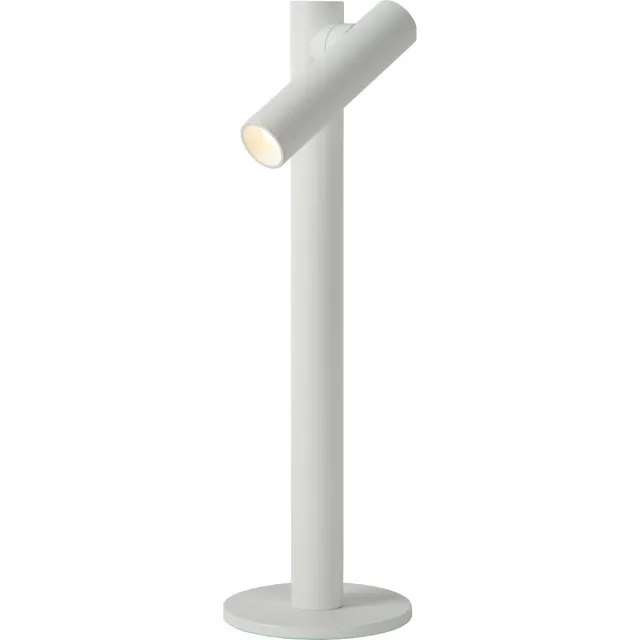 Lucide ANTRIM - Oplaadbare Bureaulamp Binnen/Buiten - Accu/Batterij - LED Dimbaar - 1x2,2W 2700K - IP54 - Met draadloos oplaadstation - Wit