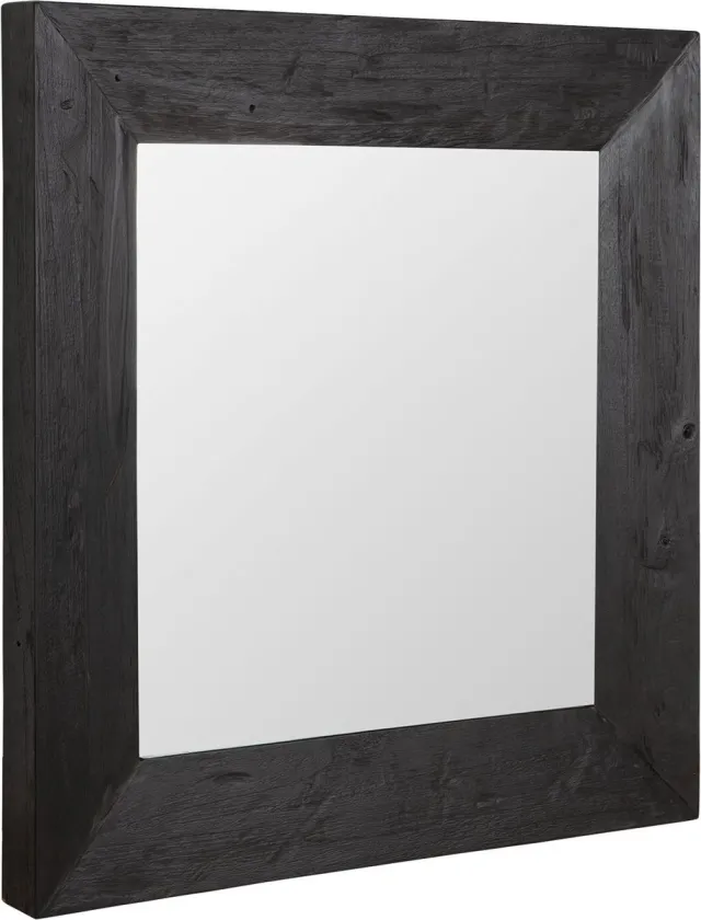 Must Living Lola spiegel vierkant gemengd hout zwart - 100 × 100 × 7 cm