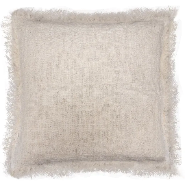 Ancient Wisdom 2 x Linnen Kussenhoezen met franjes - 45 x 45cm Gebroken Wit