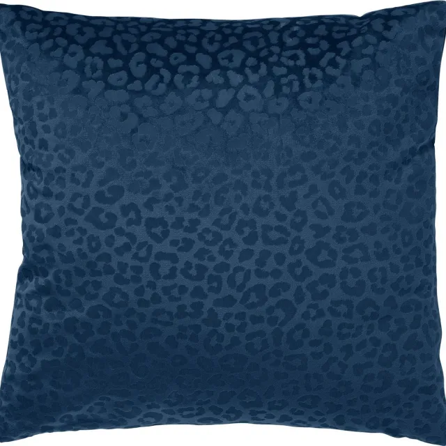 Dutch Kussen - Sierkussen - Dutch - 45 x 45 cm - Insignia blue - Panter print - Velvet/Velours - Inclusief vulling