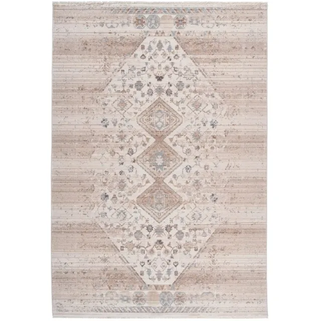 Dutch XXL Laagpolig Vloerkleed | Tapijt | Baroque | Medaillon | Beige | 160x230 cm