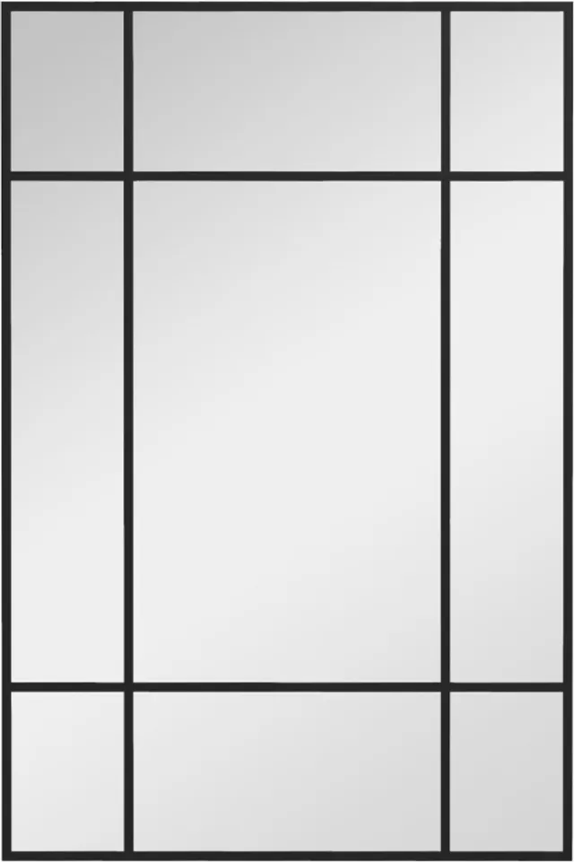 ZYLARO Wandspiegel - Metalen frame - Zwarte strepen - Meerlaags glas - 90 x 2 x 60 cm