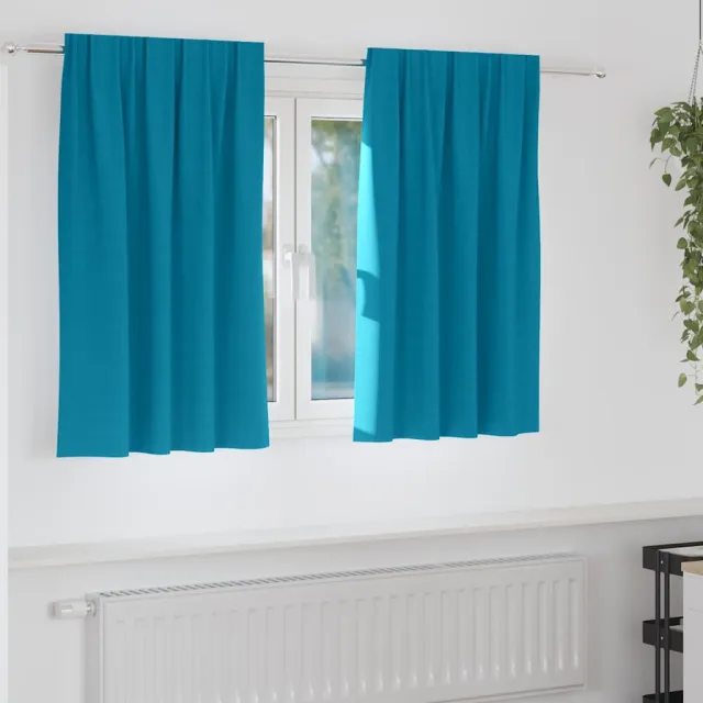 vidaXL Zwart-out Gordijnen met Ringen 2 st Turquoise 140 x 140 cm