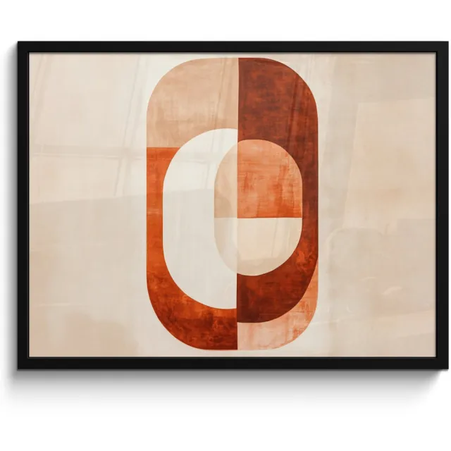 FrameYourWall Poster in lijst - Fotolijst 70x50 cm - Posters - Illustratie - Abstract - Vormen - Rood - Posterlijst zwart - Decoratie - Wanddecoratie woonkamer - Muurdecoratie slaapkamer Vormen - Abstract