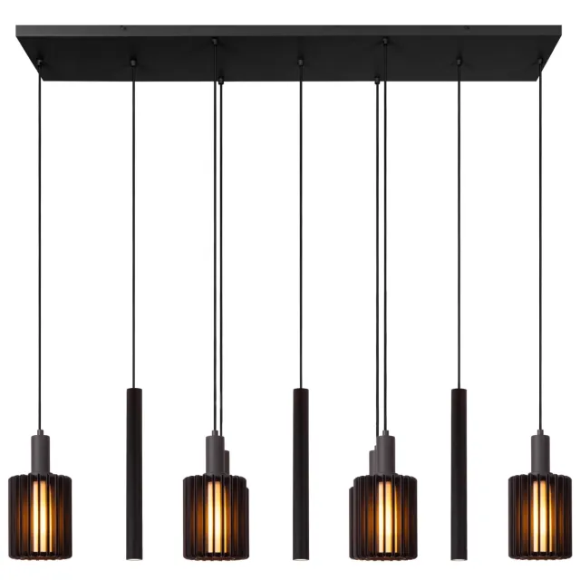 Lucide LAMBRES - Hanglamp - 6xE27 - Zwart