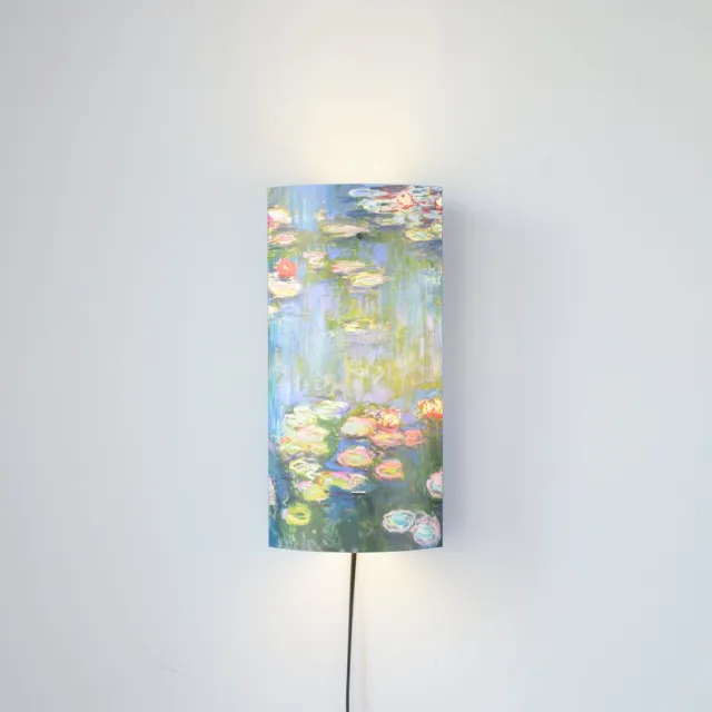 Packlamp WandPacklamp - Waterlelies - Monet - 29 cm hoog - ø12cm - Inclusief Led lamp Blauw