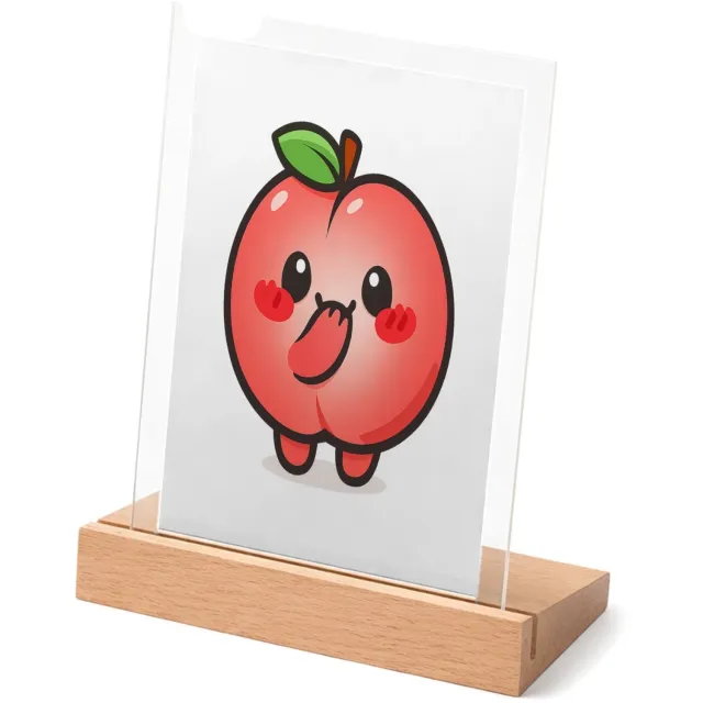 Mr Cadeautjes Glasframe met vaste tekst - design Een schattige maar een tikje brutale fruitfiguur met een ver | cadeau Wit