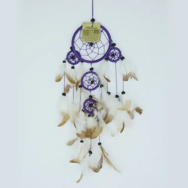 Zus & Zo Dromenvanger / Dreamcatcher Ø9cm met kleintjes - paars