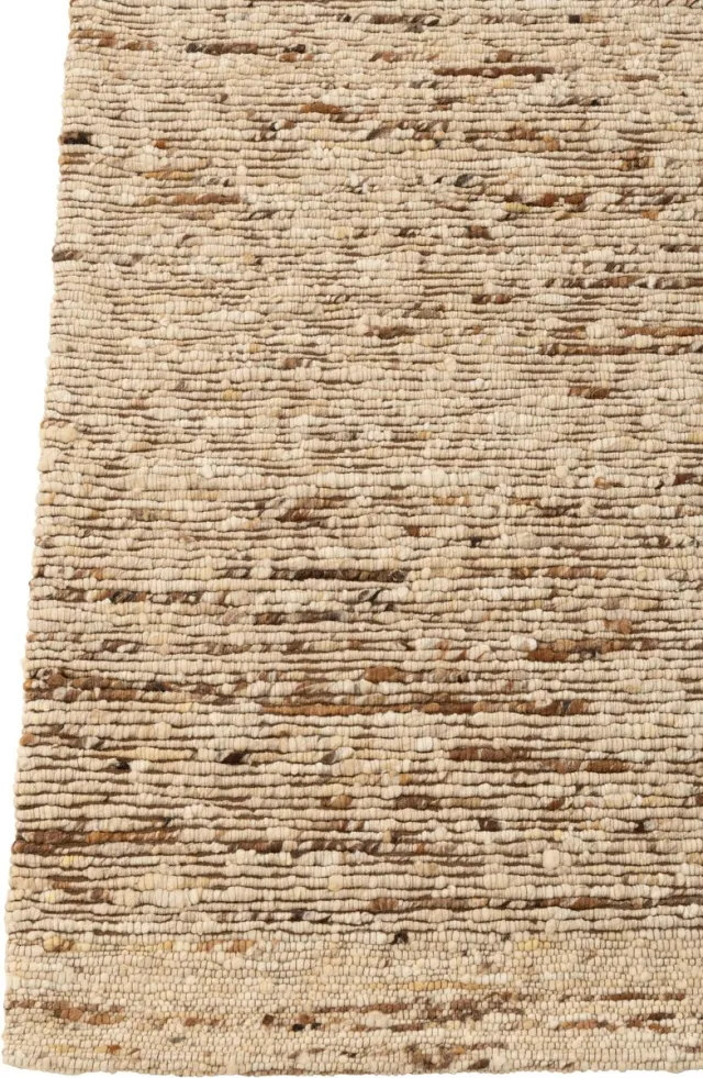 J-Line vloerkleed Geweven - wol - ecru/bruin Bruin - Beige