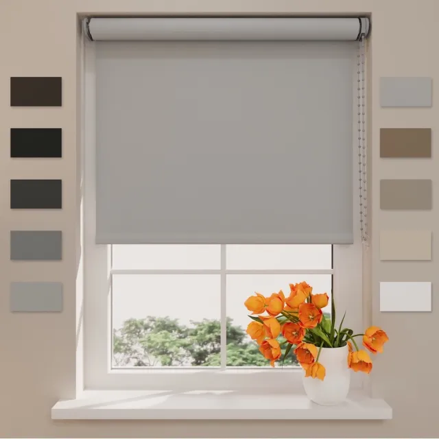 DTCH Rolgordijn Verduisterend - Easy Match - Licht Grijs - 230 x 190 cm - Rolgordijn zonder boren - Maten van 40 t/m 240 cm breed Light Grey