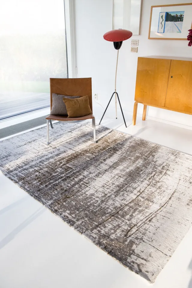 Louis de Poortere Wasbaar Binnen & Buiten Vloerkleed - 240 x 340 cm - Louis De Poortere Griff Concrete Jungle - Laagpolig Tapijt - Gerecycled PET - Made in Belgium - Circulair Beige
