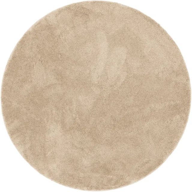 Pergamon Luxe Superzacht hoogpolig langpolig tapijt Zijdezacht Rond Beige