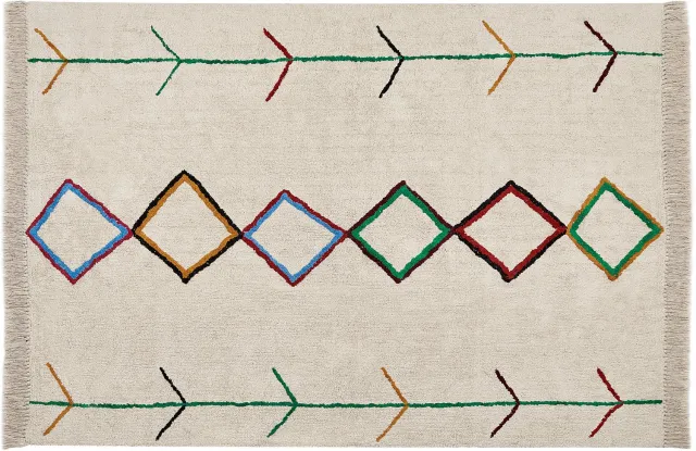 Beliani CETMI - Laagpolig vloerkleed - Beige - 160 x 230 cm - Katoen