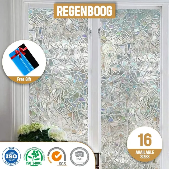 ZIA S & CO ZIA’S & CO-Raamfolie HR++45x300cm-Zonwerend en Isolerend-Statisch-Regenboog Scherven