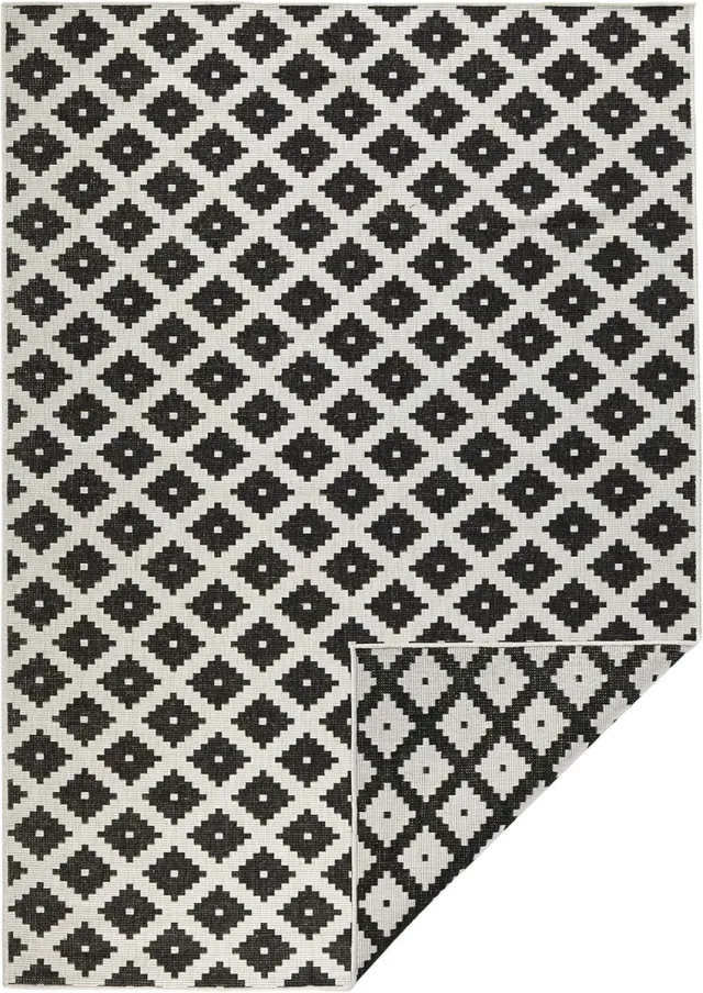 Ibenzoa Vloerkleed - Geometrisch Patroon - 120x170 cm - Zwart;Crème - Polypropyleen