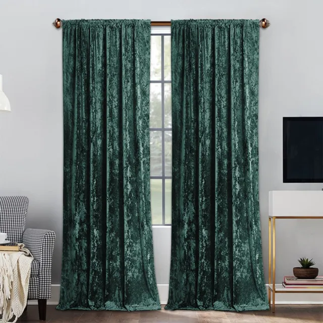 Qelus Fluwelen Gordijnen Verduisterend - Lichtwerend & Geluiddempend - Zacht Fluweel voor Slaapkamer Woonkamer - 2 Stuks(Groen, B140 x H260cm) Groen-2stuks