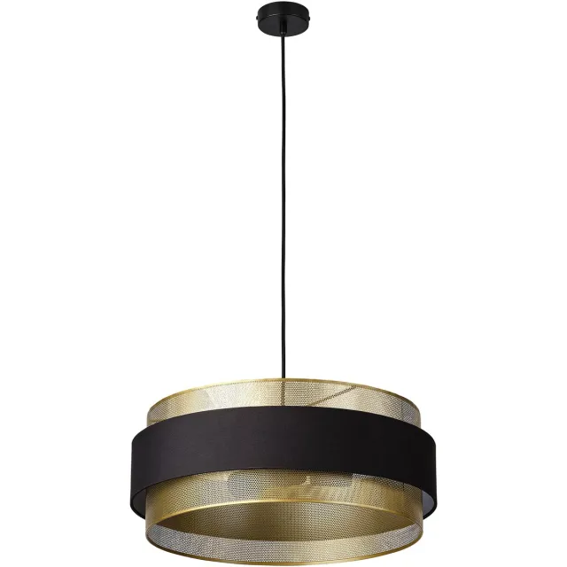 Osram DECOR Hornet hanglamp 3xE27 Zwart Goud 500mm, hanglamp, Metaal, textiel voor eetkamerverlichting Zwart/goud