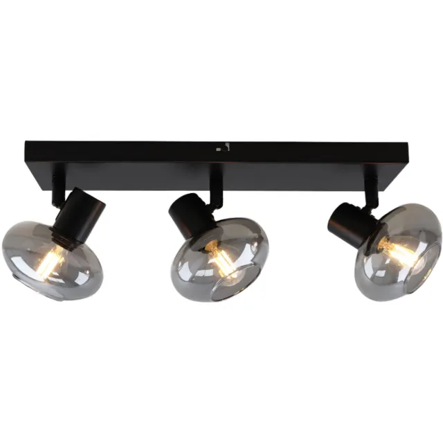 Olucia SKIP - Plafondlamp - Zwart - 3L - Geschikt voor Woonkamer/Slaapkamer/Kantoor/Horeca/Hal - Vorm: Rechthoek
