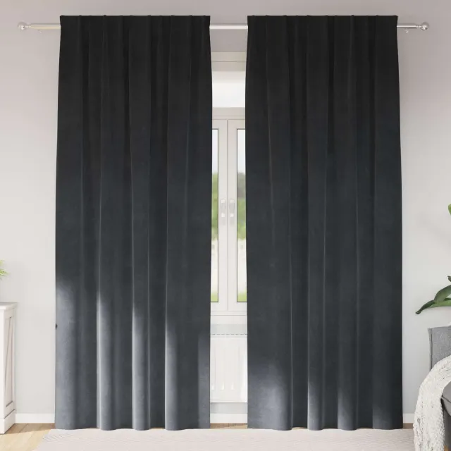 vidaXL Gordijnen 2 st Lichtgrijs 140 x 245 cm fluweel