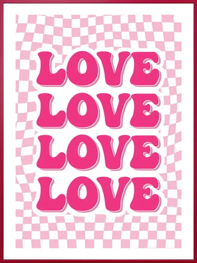 homebound by ky Poster in frame love 30x40cm roze