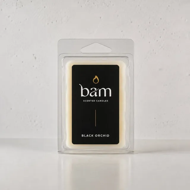 Bam Waxmelts Black Orchid – Zwarte Orchidee Geurwax – Vegan Wax Melts van Natuurlijke Zonnebloemwas – Sterk Geurend – Voor Waxbrander wit