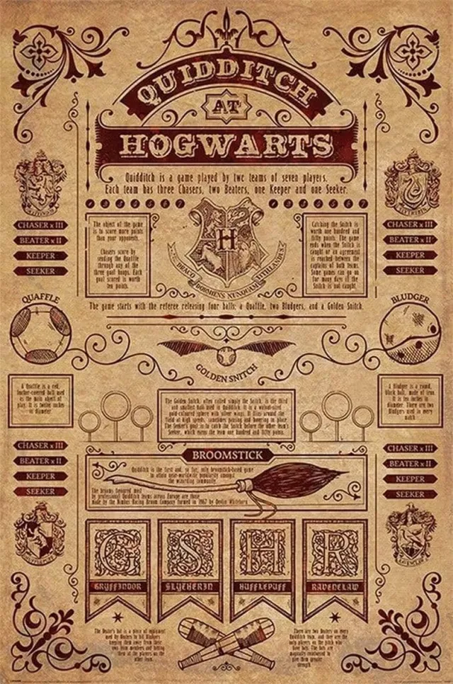 Harry Potter Quidditch at Hogwarts Poster meerkleurig - Papier - Fan merch, Film, Hogwarts multicolor