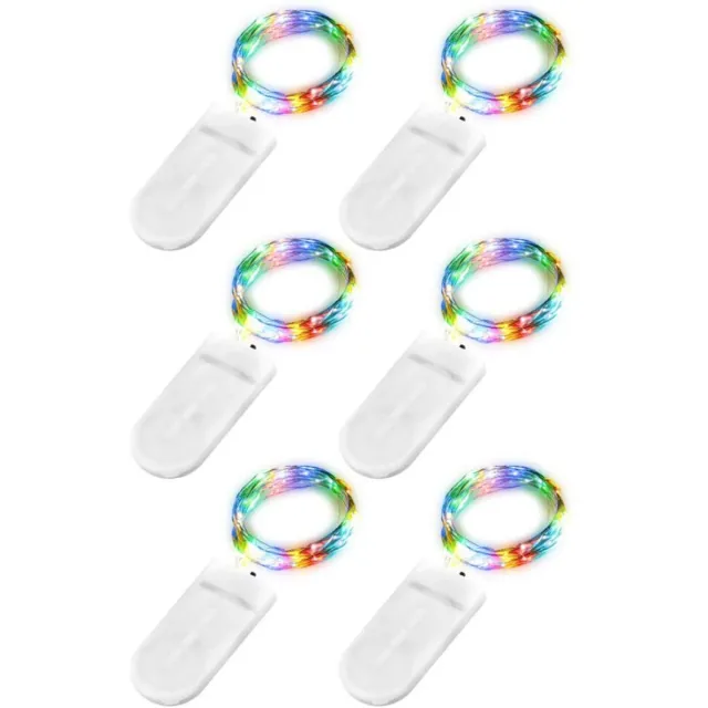 Tovbmup LED Mini Fairy Lights met Batterijen - 6 x 20 - Geschikt voor Buitengebruik - 2 Meter - DIY Fairy Lights - Waterdicht - Geschikt voor Feesten, Bruiloften, Kerstmis, Verlichting, Decoratie - Veelkleurig