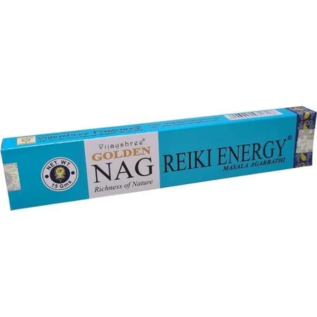 Vijayshree Golden Nag Reiki Energy wierookstokjes (los pakje van 15 gram) Blauw