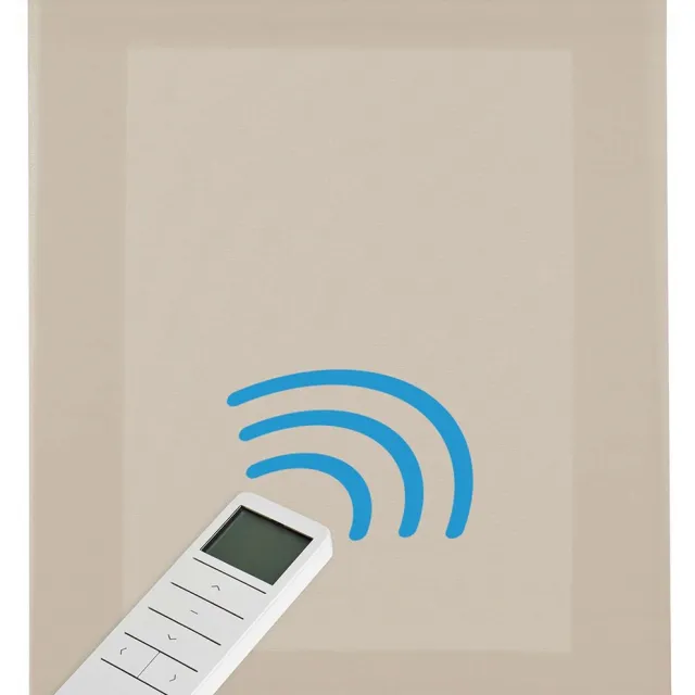 Storesdeco Motorgecontroleerd doorschijnend rolgordijn met batterij, Beige 100x250 cm