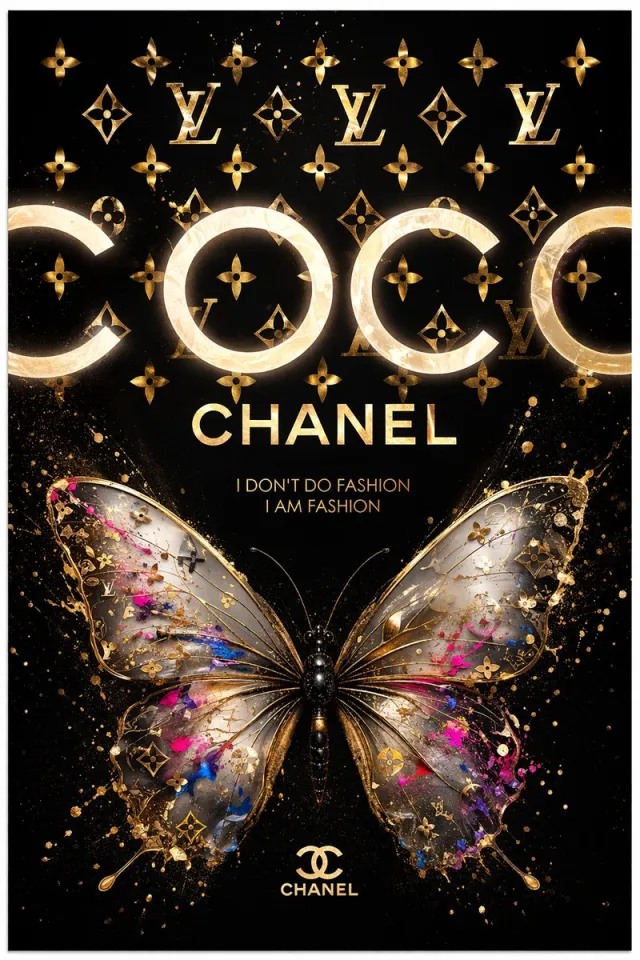 blackarts Coco chanel Flower schilderij op plexiglas 50x80cm color