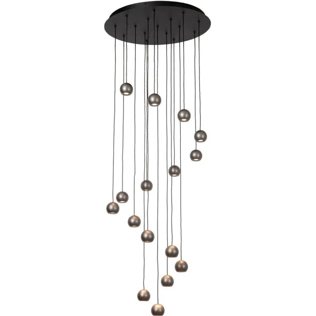 Lucide aluminium dimbare LED hanglamp 55x55 cm - grijs ijzer