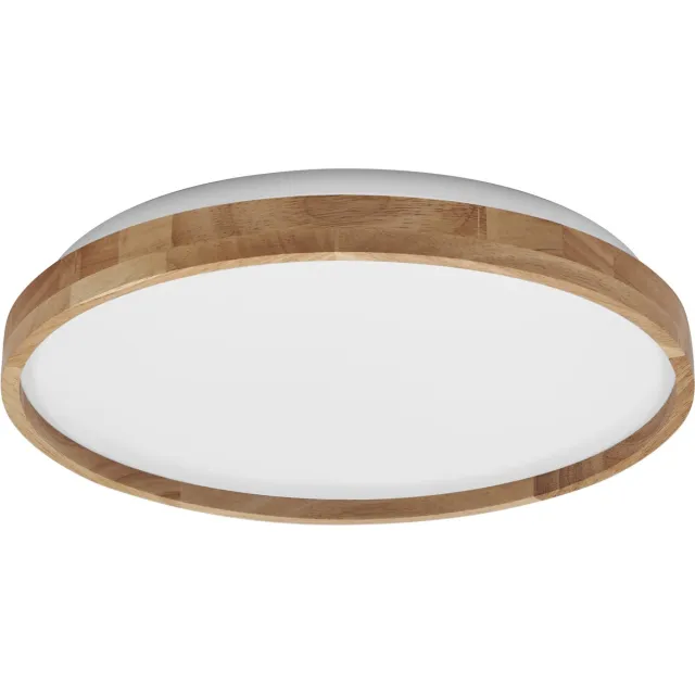 Osram ORBIS Alison wand- en plafondlamp met LED, 36W, 2600lm, 3000K, 500mm diameter, vriendelijk warm wit, dimbaar door te klikken, IP20 bescherming, inclusief montageschroeven en pluggen Houten decor