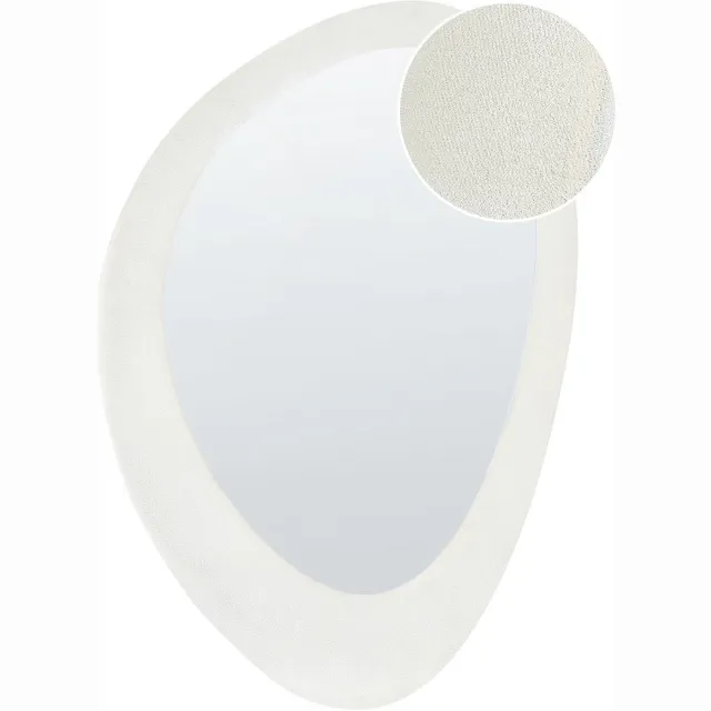 Beliani AUDES - Wandspiegel - Gebroken wit - Fluweel