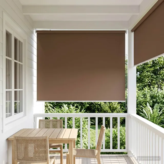 vidaXL Buitenrolgordijn UV-bescherming Taupe 145 x 230 cm (B x H)