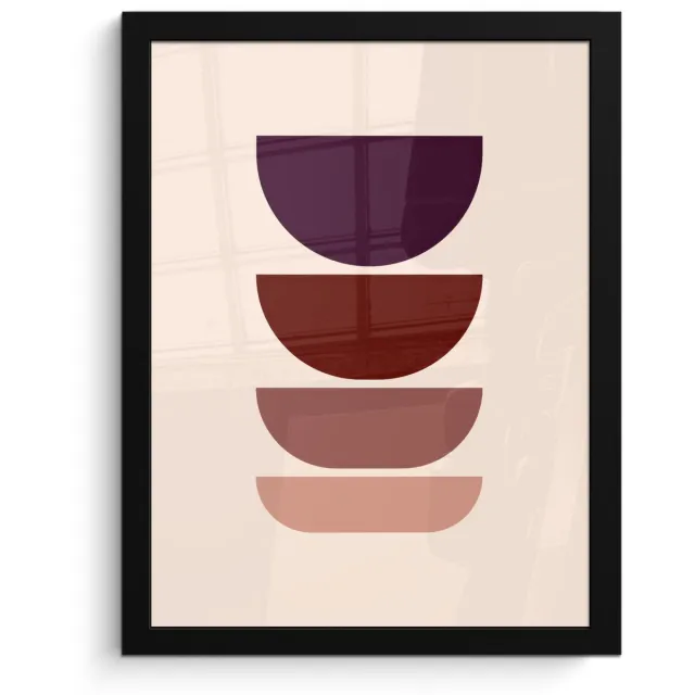 FrameYourWall Poster in lijst - Fotolijst 30x40 cm - Posters - Harmonieus - Symmetrisch - Rood - Posterlijst zwart - Decoratie - Wanddecoratie woonkamer - Muurdecoratie slaapkamer